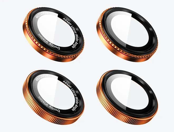 Corning 0.50mm Camera Style Frosted Metal Base Lens Protector For iPhone Series image