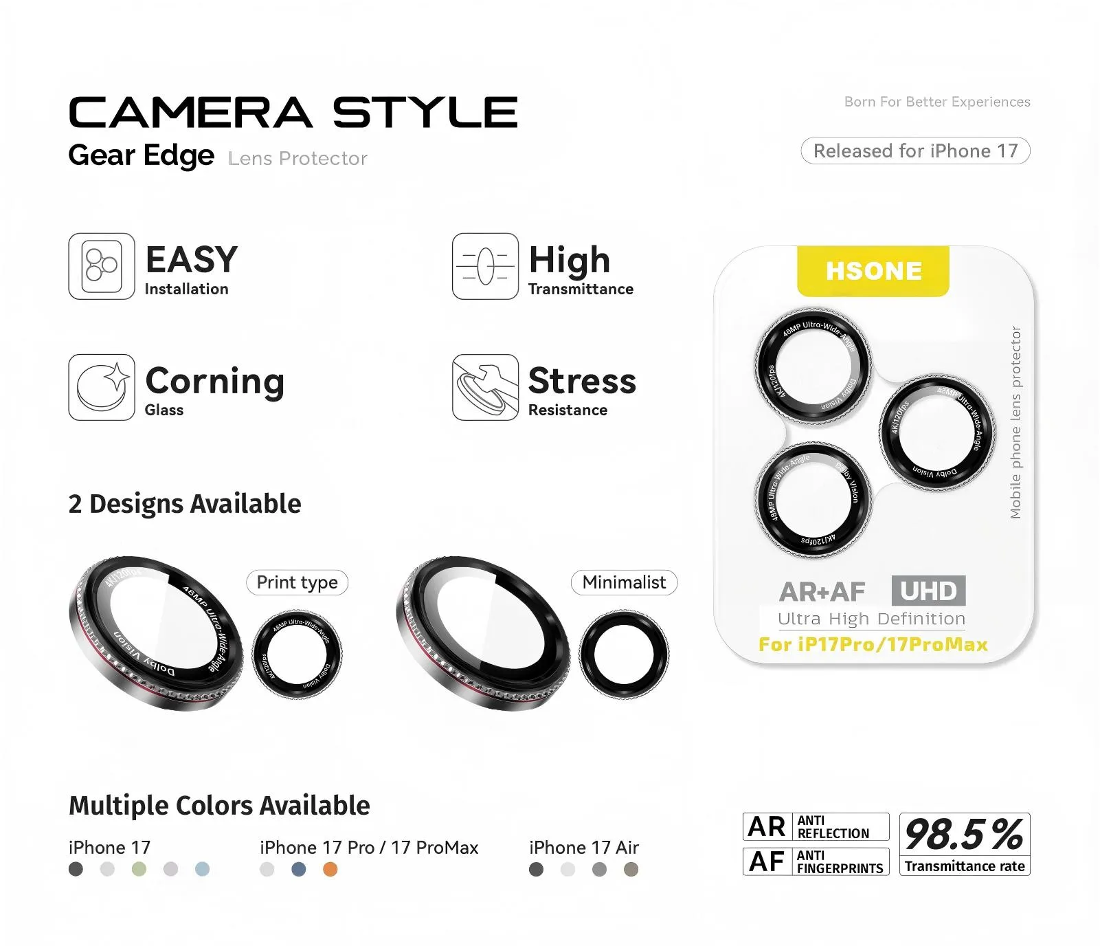 Corning 0.50mm Camera Style Lens Protector For iPhone Series details