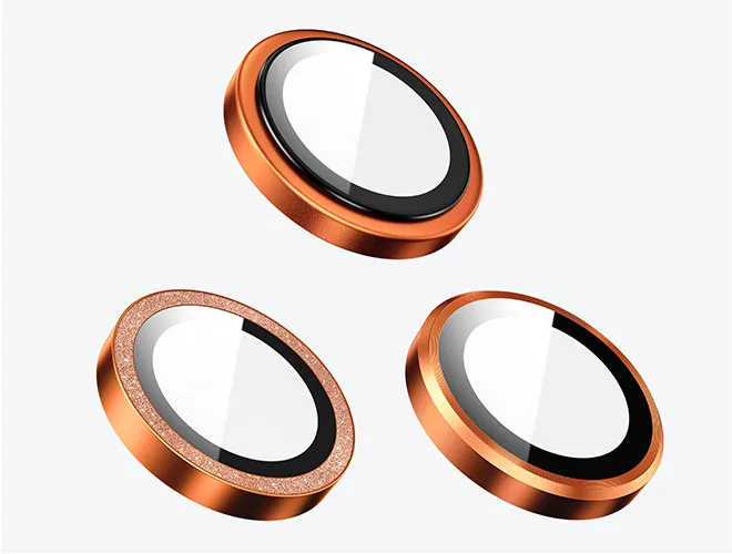 Corning 0.50mm Eagle Eyes Frosted Metal Base Lens Protector For iPhone Series image